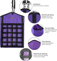Hay Bags for Horses,3 Packs Slow Feed Hay Bags for Goats,Sheep,Donkey,Premium Oxford Hay Feed Bags with Front Hay Nets Design, Easy to Fill and Hang with Large Opening (2Purple + 1Black)