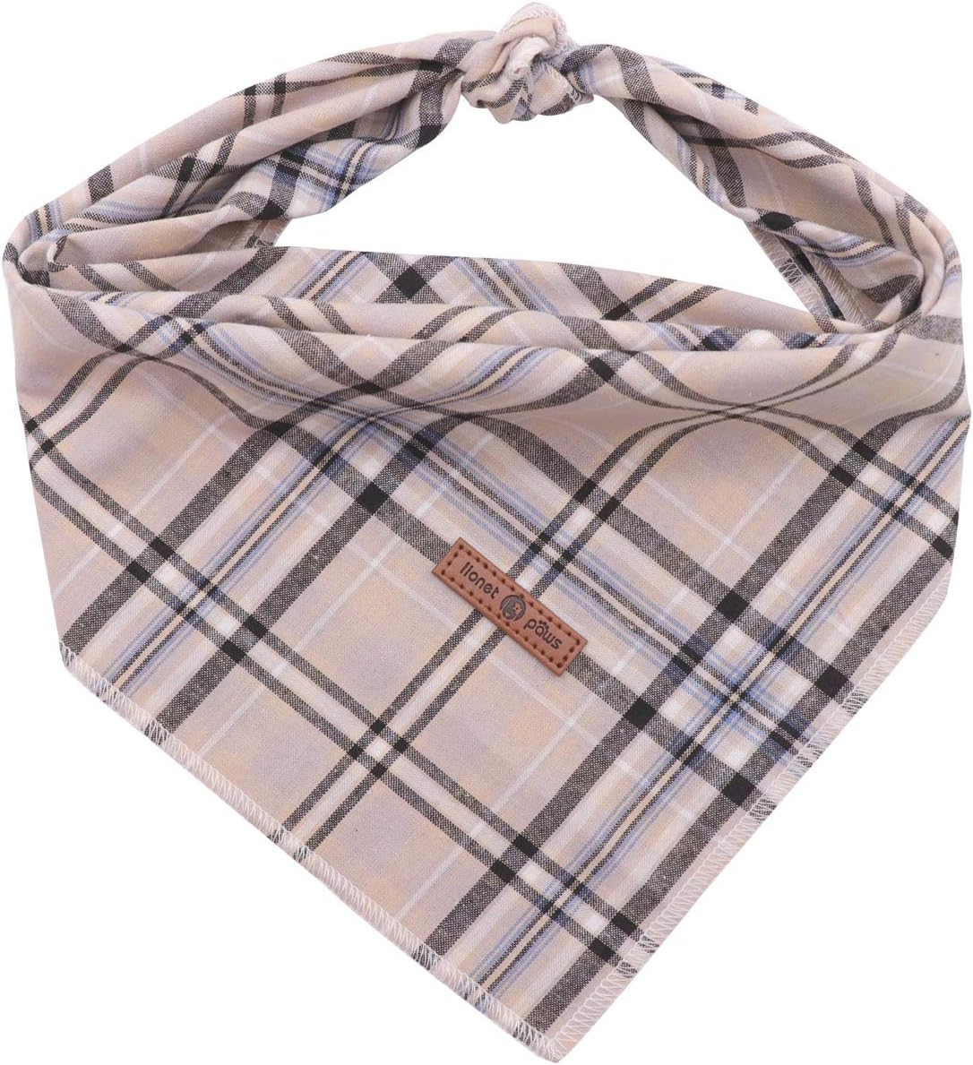 Lionet Paws Spring Daisy Dog Bandana Washable Cotton Handkerchief - Grey / Large (Pack of 1)