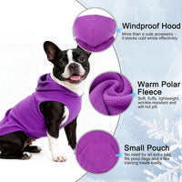 Fleece Dog Hoodie with Pouch, Green S – Essentials for Dogs - Small / Purple - image 2