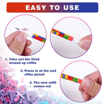 Kolewo4ever 48 translucent building block themed stackable HB pencils - view 3