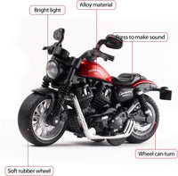 Toy Motorcycle, Pull Back Moto Bike Toy with Sound and Light – Fun for Kids & Family - Red - image 2