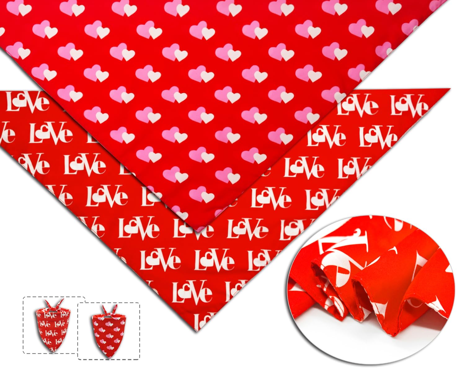 2PCS Christmas Dog Bandanas – Red and Green Plaid with Tassels - BIG FRENCHIES