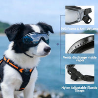 Medium Clear Dog Goggles Eye Protection - Cool Black / Small - image 3
