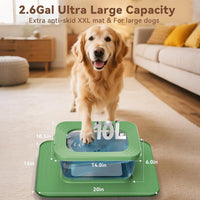 10L No Spill Dog Water Bowl Stainless Steel for Messy Drinkers – Essentials for Dogs - Green - image 2