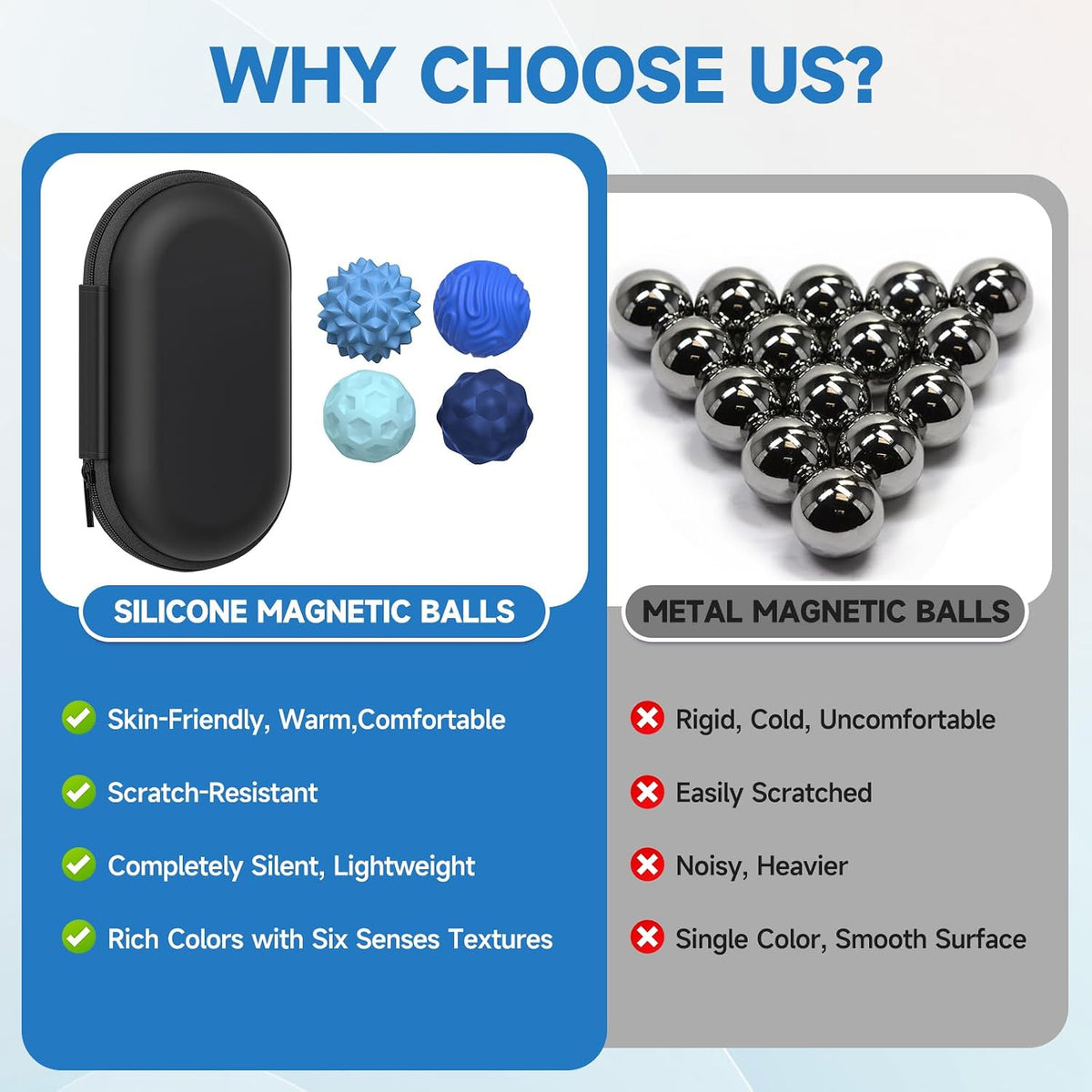 Magnetic Fidget Balls for Adults & Teens - Blue (8-pack) - image 2