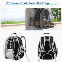 Lollimeow Cat Carrier Backpack, Bubble Expandable Backpack Carrier, Pets and Small Dogs,Airline-Approved, Designed for Travel, Hiking, Walking & Outdoor Use (Front Expandable-Black)