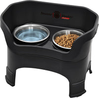 Neater Feeder Deluxe Mess-Proof Elevated Dog Bowls for Large Dogs - Large + Standard Bowl / Midnight Black