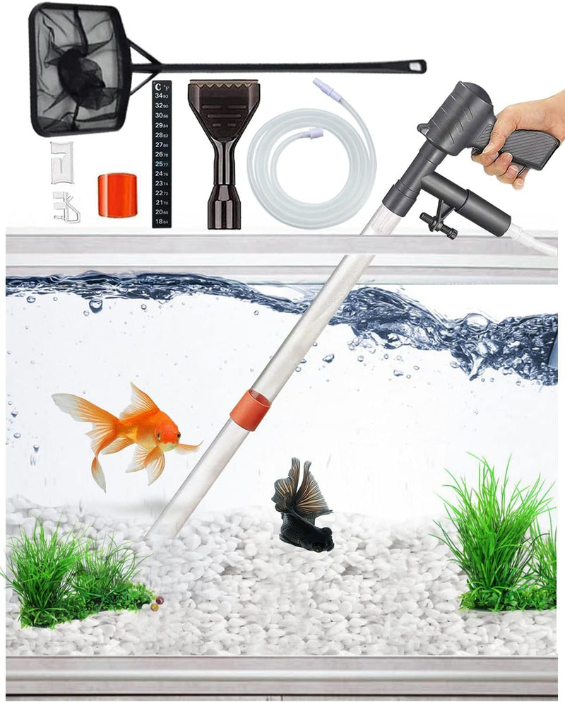 Aquarium Gravel Cleaner Vacuum Fish Tank Cleaner Tools Kit – Essentials for Fish