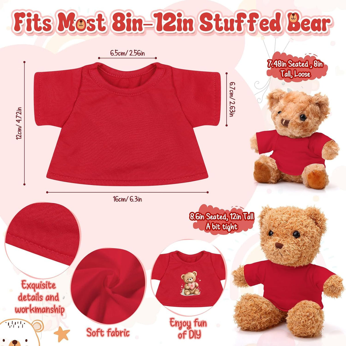 Litherr S blank sublimation stuffed animal shirt for 8-12 inch plush bears - view 20