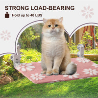 Cute Cat Window Perch, Foldable Cat Window Hammock, Purple – Essentials for Cats - Large (no mesh cover) / Pink Flower - image 4