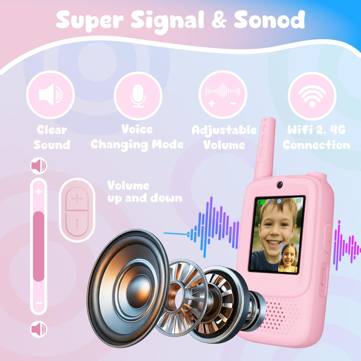 Video Walkie Talkies for Kids - Pink/Pink - image 4