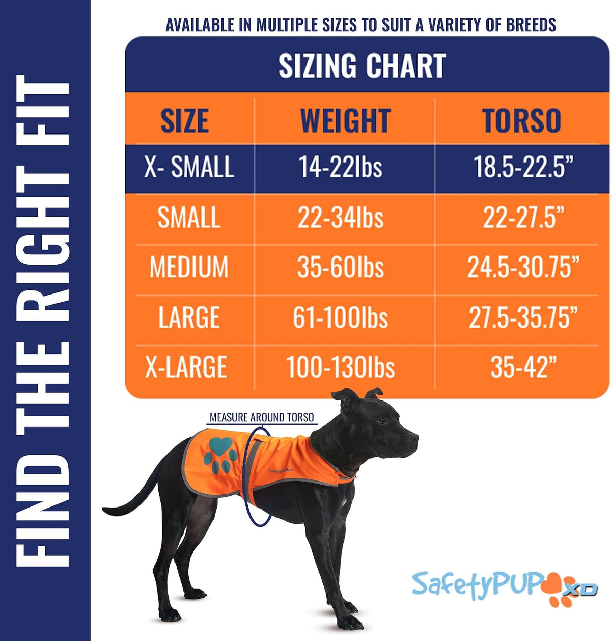 Blaze Orange Dog Vest. Reflective High Visibility in Hunting & Wooded - Orange / X-Small - image 2