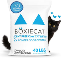 Boxie Premium Unscented Clumping Cat Litter 30+ Day Odor Control – Daily Care for Cats - Unscented / 40 lb