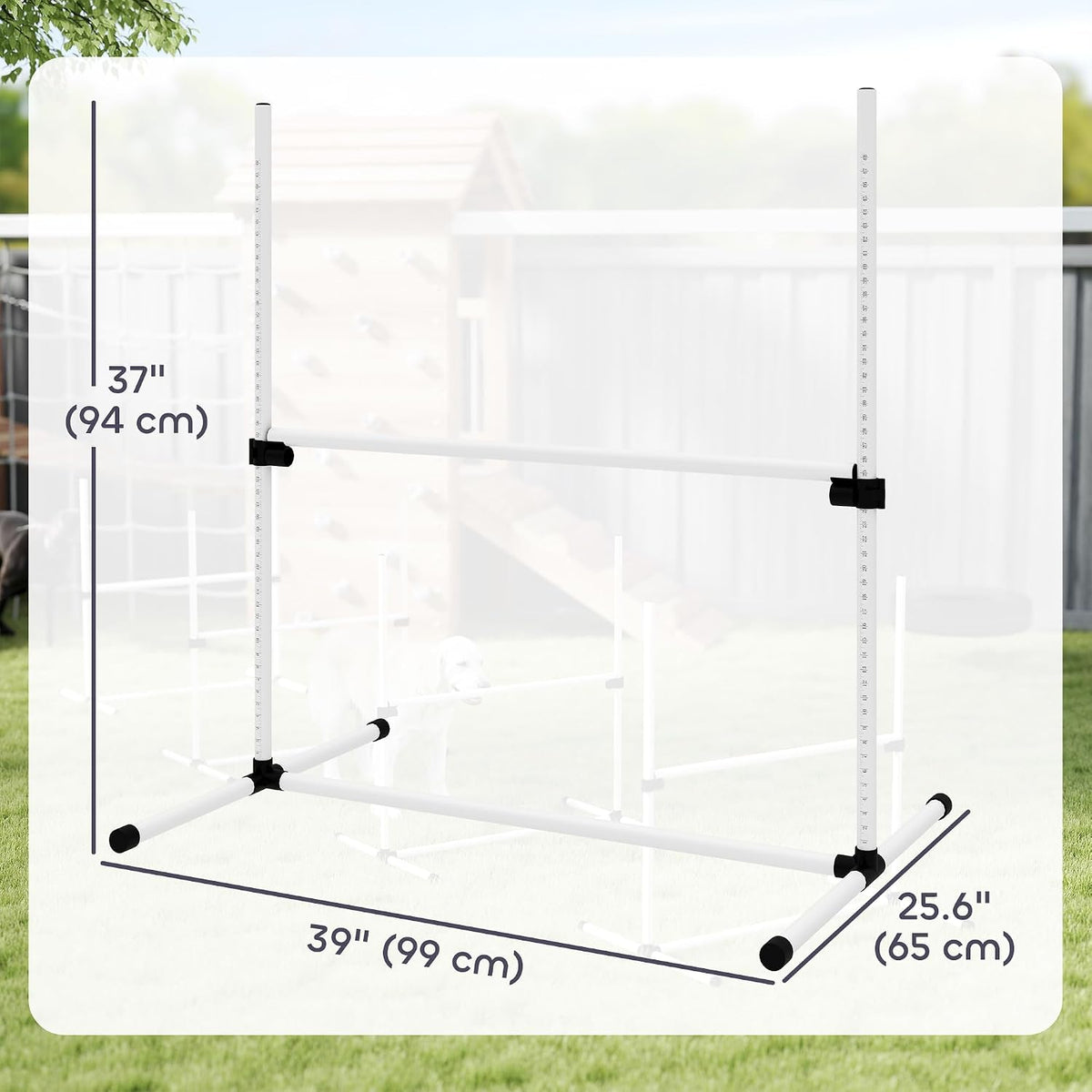PawHut 4 Piece Dog Agility Training Equipment for Dog Agility Course - 4 Piece / White - image 3