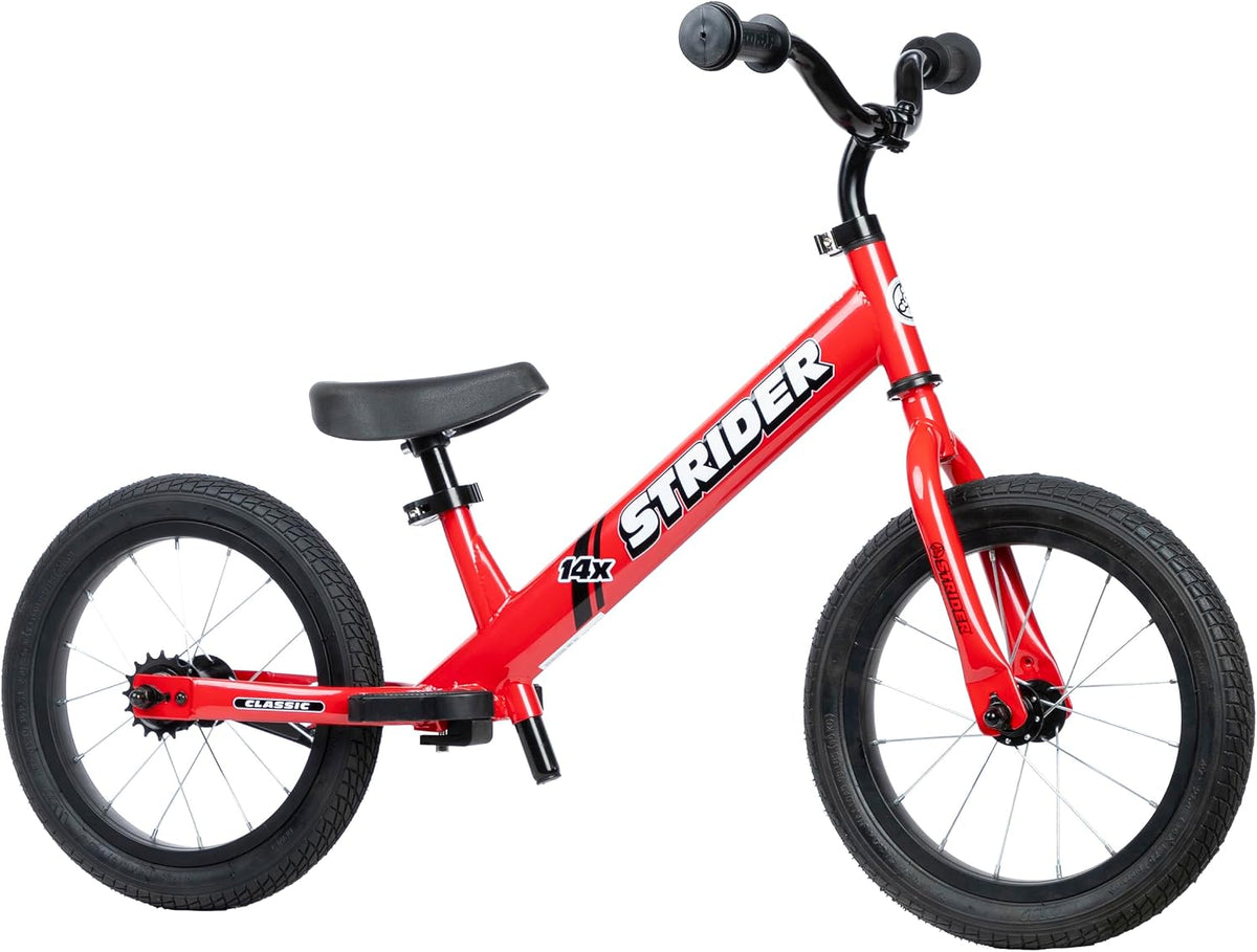 Strider 14x classic balance bike in Rocket Red for kids ages 3 to 6 - view 2