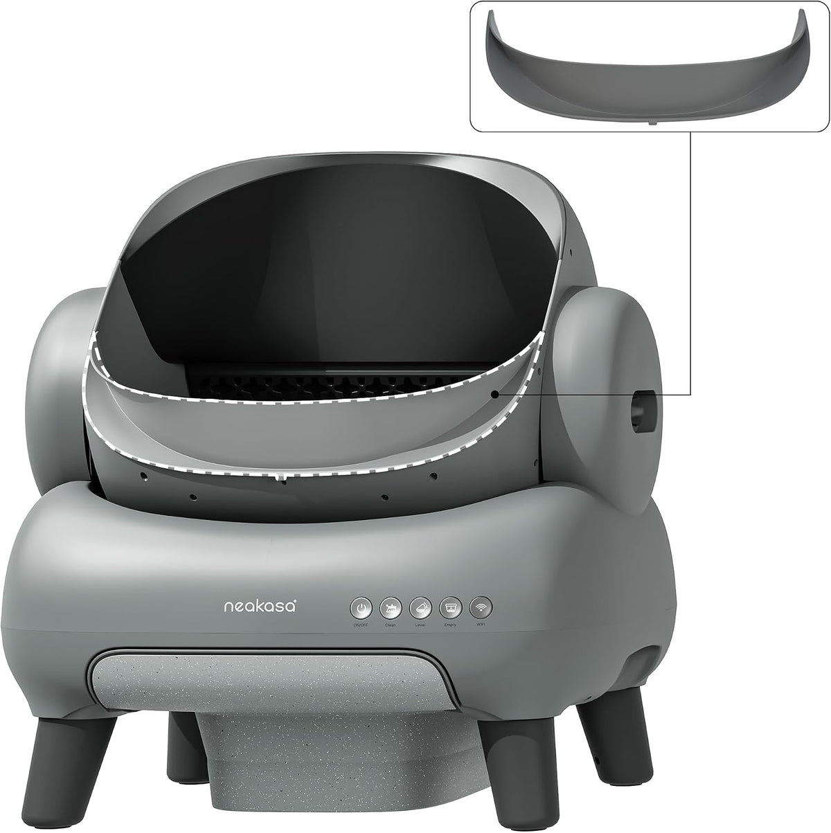 Neakasa M1 Plus Automatic Cat Litter Box with 2-Year Protection Plan – Daily Care for Cats - Dark Grey - image 2