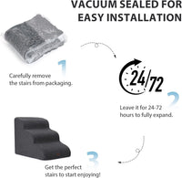Garnpet Dog Stairs for Couch Sofa and Chair - Fleece 5-Step / Charcoal Grey - image 4