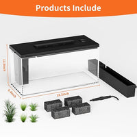 3.7 Gallon Betta Fish Tank self Cleaning,Smart Aquarium Aquarium kit with Filter Light Water Pump