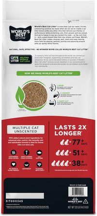 World's Best Cat Litter, Multiple Cat, Unscented, Odor Control - 32 lb - image 2
