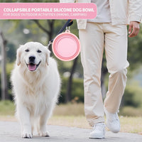SLSON Collapsible Dog Bowl Silicone - Macaron Coral and Light Grey / Large - image 2