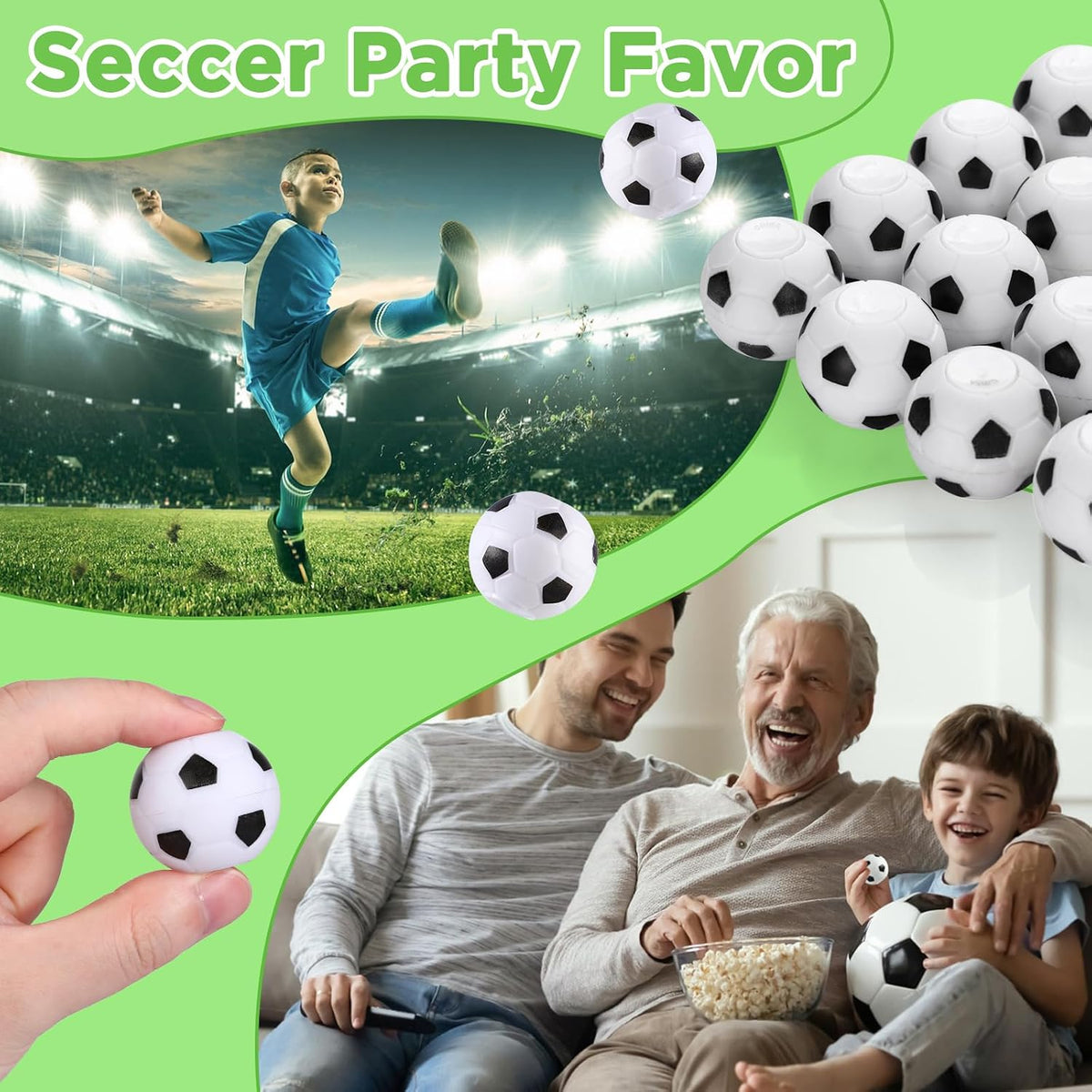 SCIONE 36 Pack Football Fidget Spinner Football Party Favors for Kids – Fun for Kids & Family - Soccer Ball - image 4
