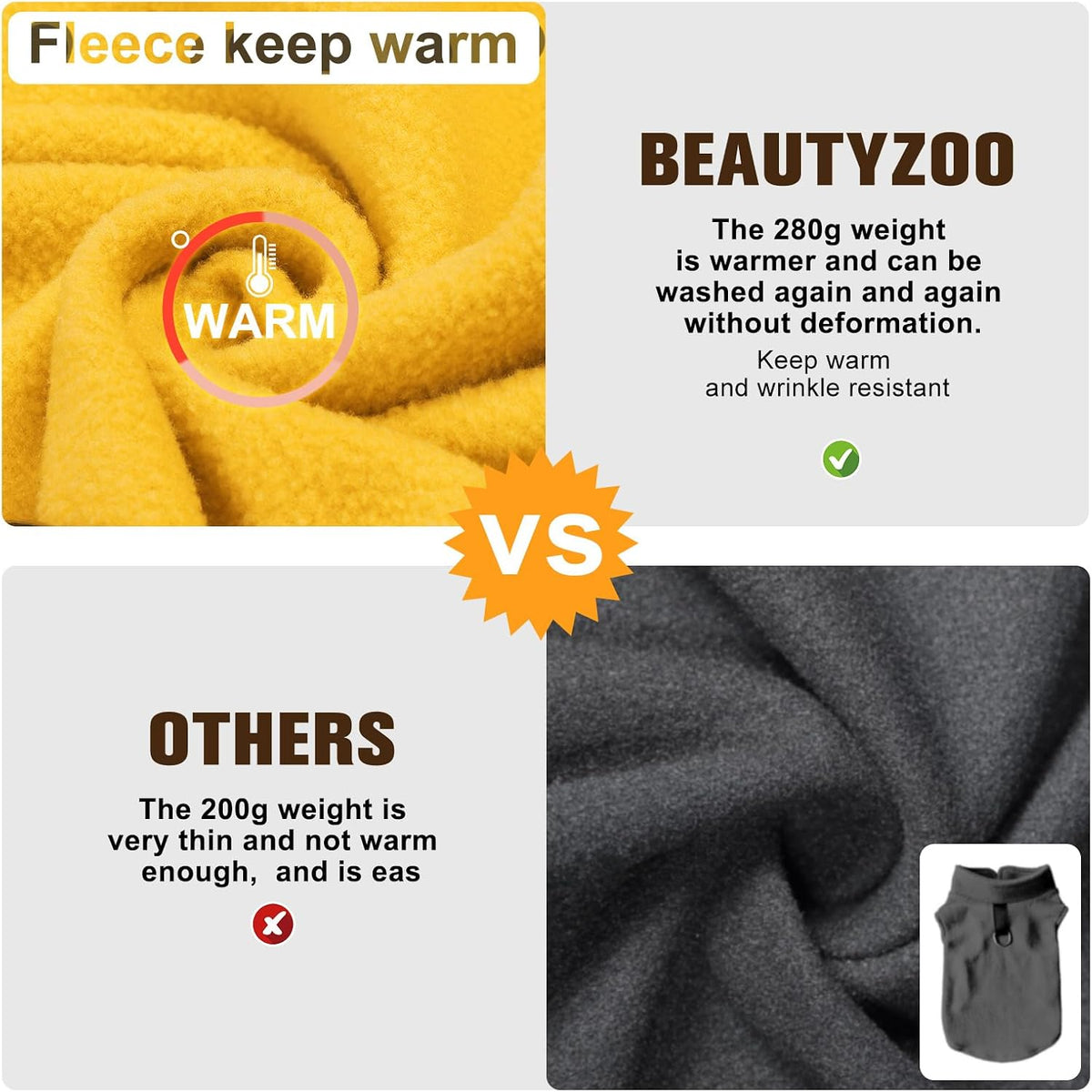 Dog Fleece Vest Sweater Winter Jacket for Small and Medium Large Dogs - Large / Yellow - image 4