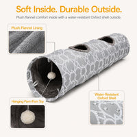Geometric Straight Cat Tunnel with Plush Inside - Large Straight Tunnel - image 4