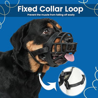 BARKLESS Dog Muzzle, Soft Basket Silicone Muzzle for Dogs to Prevent Biting and Chewing, Breathable Cage Mouth Cover for Training, Allows Drinking and Panting, Used with Collar