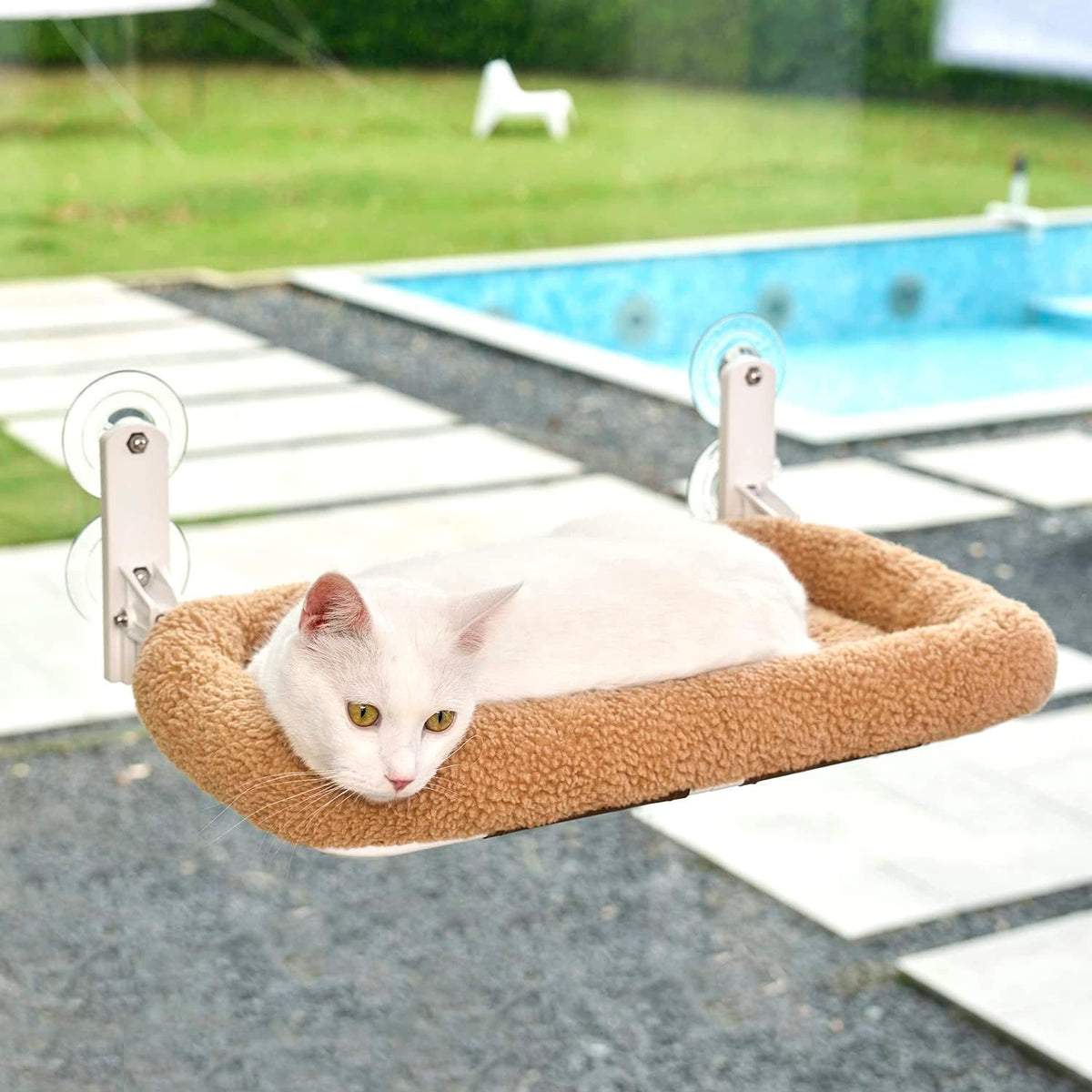 Zakkart Foldable Cat Hammock for Window – Essentials for Cats - Brown Bolster Bed / Medium