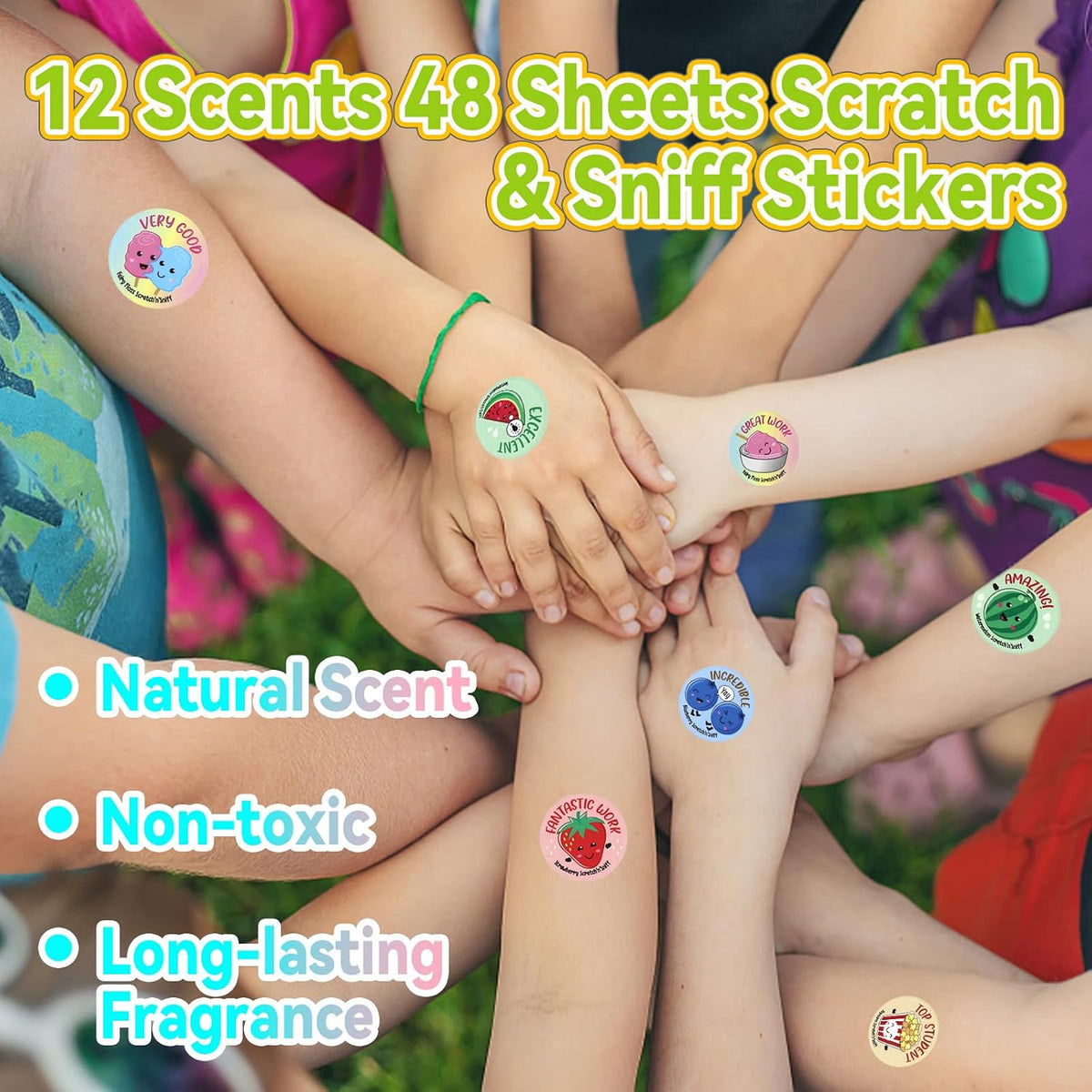 Scratch and Sniff Stickers, 12 Different Scents - 48 Sheets - image 2