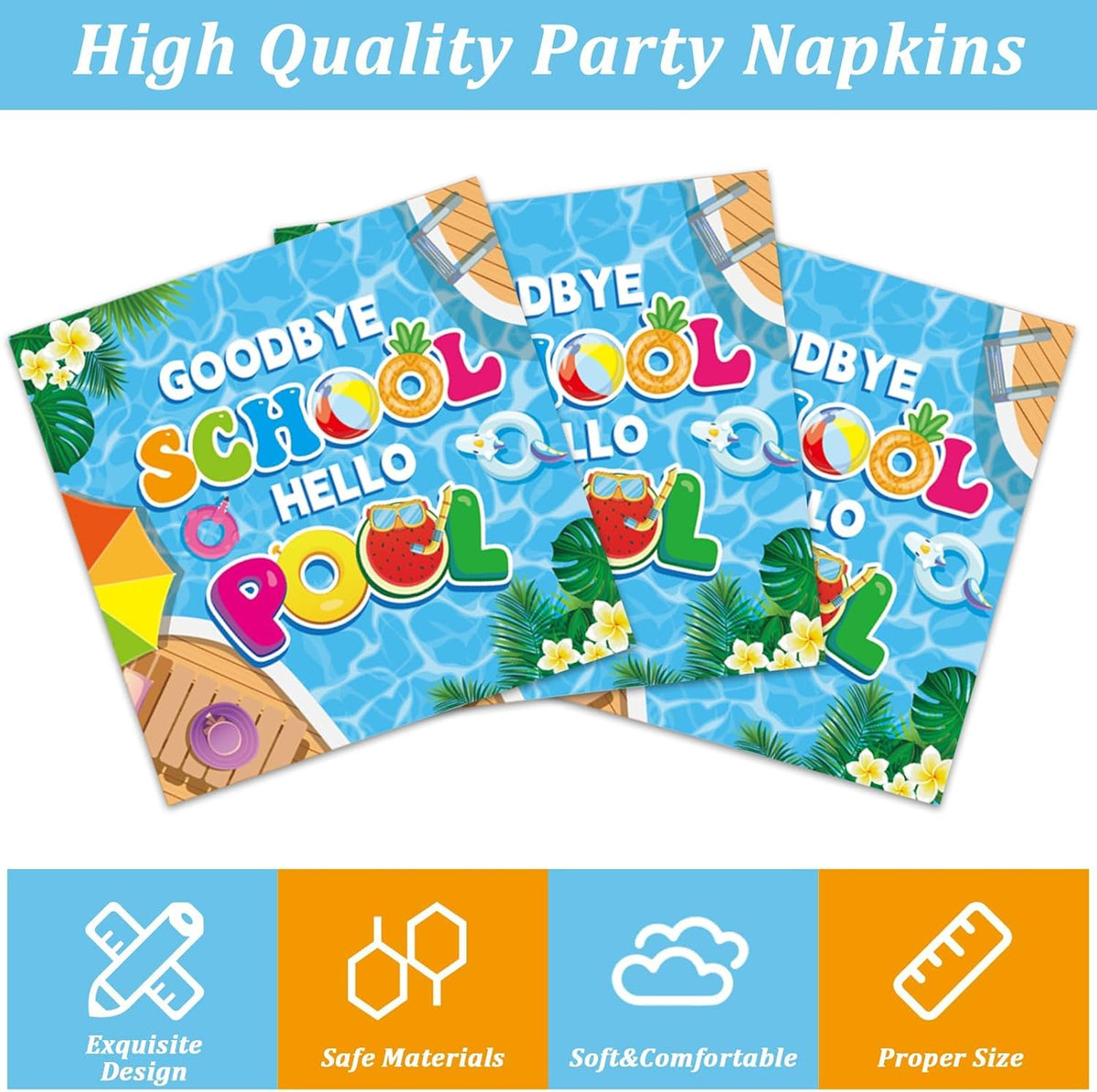 CHUNNIN 200 PCS Gone Fishing Party Plates Napkins Fishing Tableware - Pool - image 4