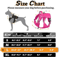 rabbitgoo Dog Harness for Large Dogs No Pull, Tactical Service Pet Vest with Molle and Control Handle, Adjustable and Reflective Military Harness for Easy Walking and Training, Rose Red, L