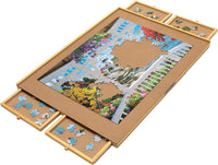 Bits and Pieces The Original Puzzle Board with Drawers - 35" x 26" - 1500 Piece / No Spinner