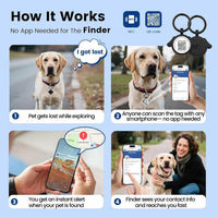QR & NFC Pet ID Tag, Silent Silicone Dog Name Tag - Black - image 3