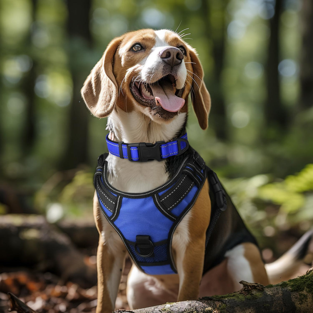 Joytale Reflective Dog Collar, Adjustable Neoprene Padded - Large (Pack of 1) / Navy Blue - image 2
