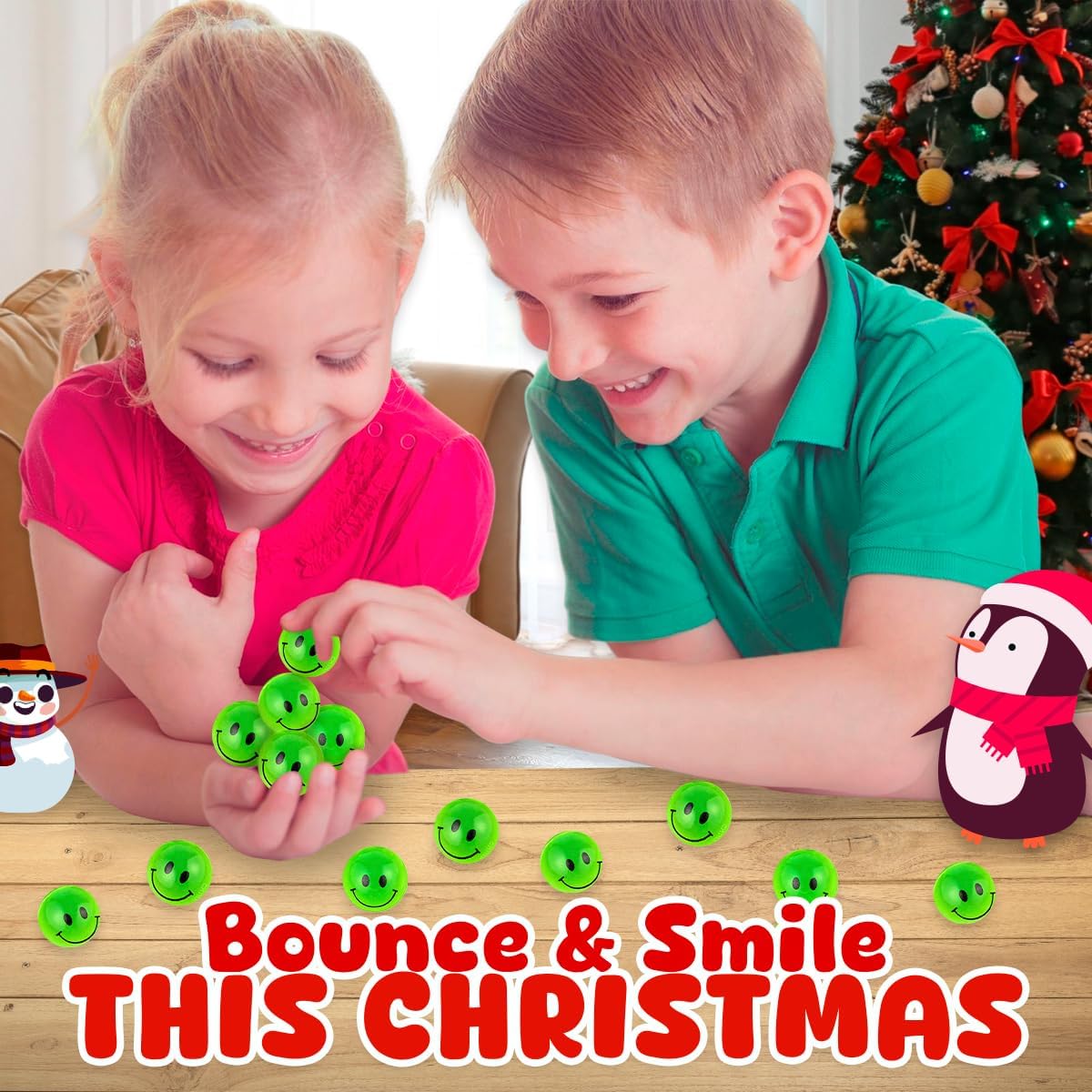 Playbees glow in the dark bouncy balls, 144 small 1 inch rubber balls with smiley faces - view 7