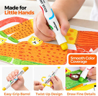 Jar Melo tempera paint sticks for kids in 16 washable solid colors with twist-up barrels - view 7