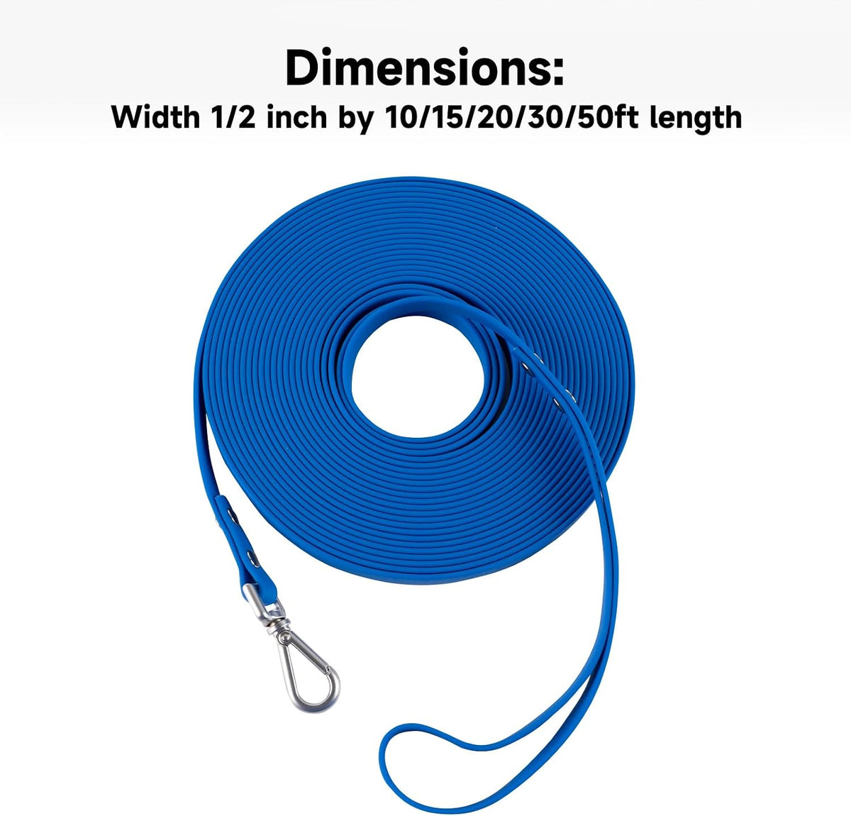 Dog Training Long Leash Waterproof Long Line Heavy Duty Outdoor - 15FT / Blue - image 2