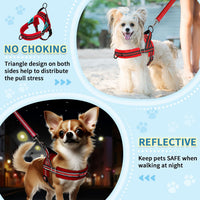 SlowTon No Pull Small Dog Harness and Leash Set with Front Clip – Essentials for Dogs - X-Small / Red - image 3
