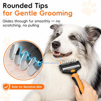 3-in-1 Professional Pet Grooming Brush for Dogs & Cats - Organge - image 4