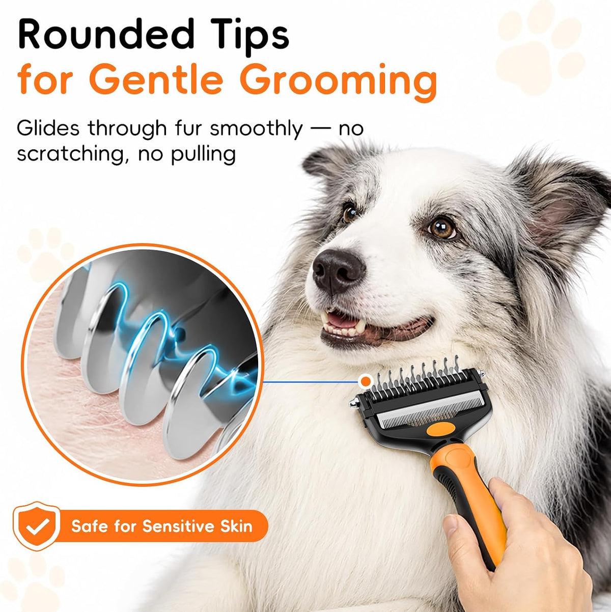 3-in-1 Professional Pet Grooming Brush for Dogs & Cats - Organge - image 4