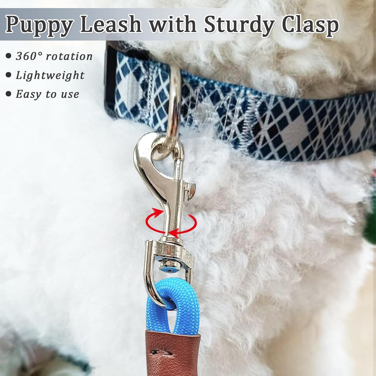 WYuZe 5ft Puppy Leash for Small Dogs Cats - Blue / 5 FT (3~18 lbs) - image 3