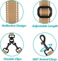Double Dog Leash, No Tangle Dual Leash - Light Khaki - image 4