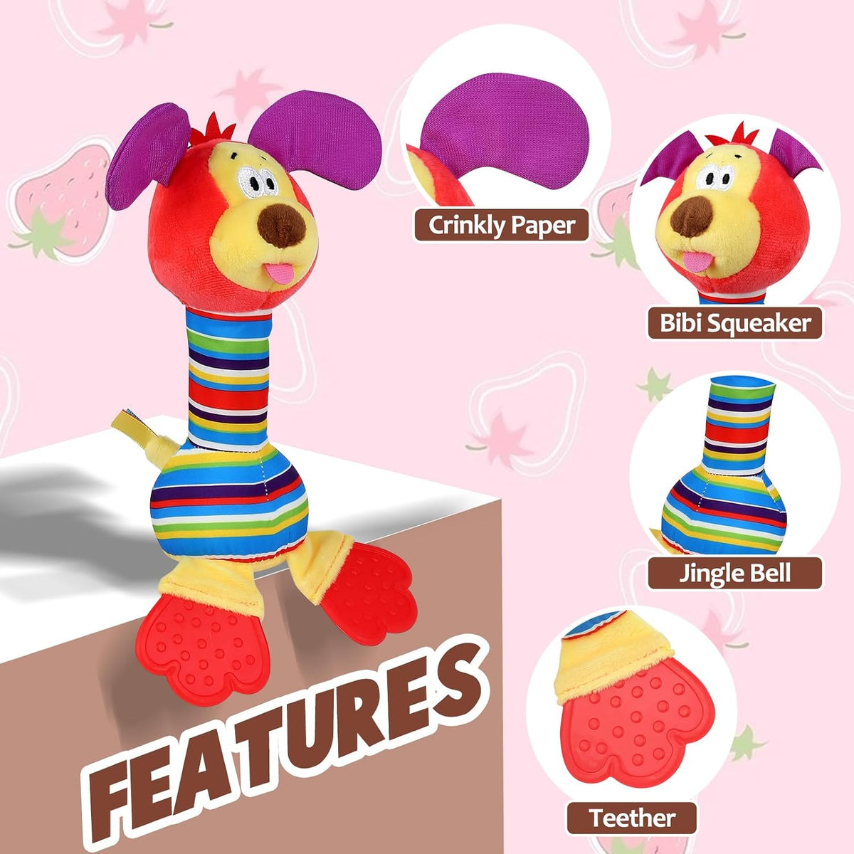 Baby Rattles Toys for 0-6-12 Months - Dog Rattle - image 3