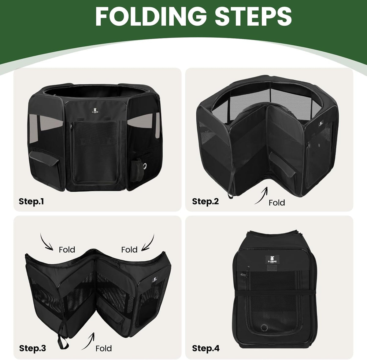 X-ZONE PET Foldable Dog Playpen - Medium / Black - image 2