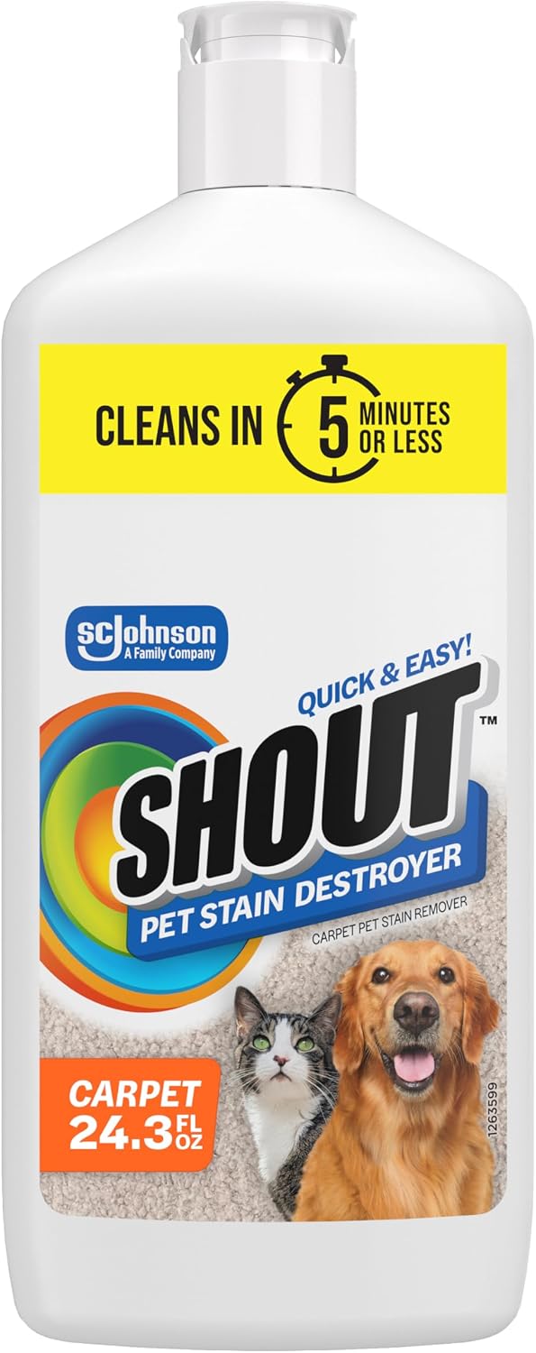 SHOUT Pet Stain Remover Spray - 24.3 Fl Oz (Pack of 1) / Squeeze