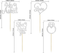 Gyufise He Asked She Said Yes Cupcake Toppers Gold Glitter Diamond - Silver - image 2