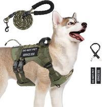 No Pull Tactical Dog Harness Medium Sized Dog, Service Dog Vest - Medium(Chest:27-36.2",Neck:16.5-21.3") / Green