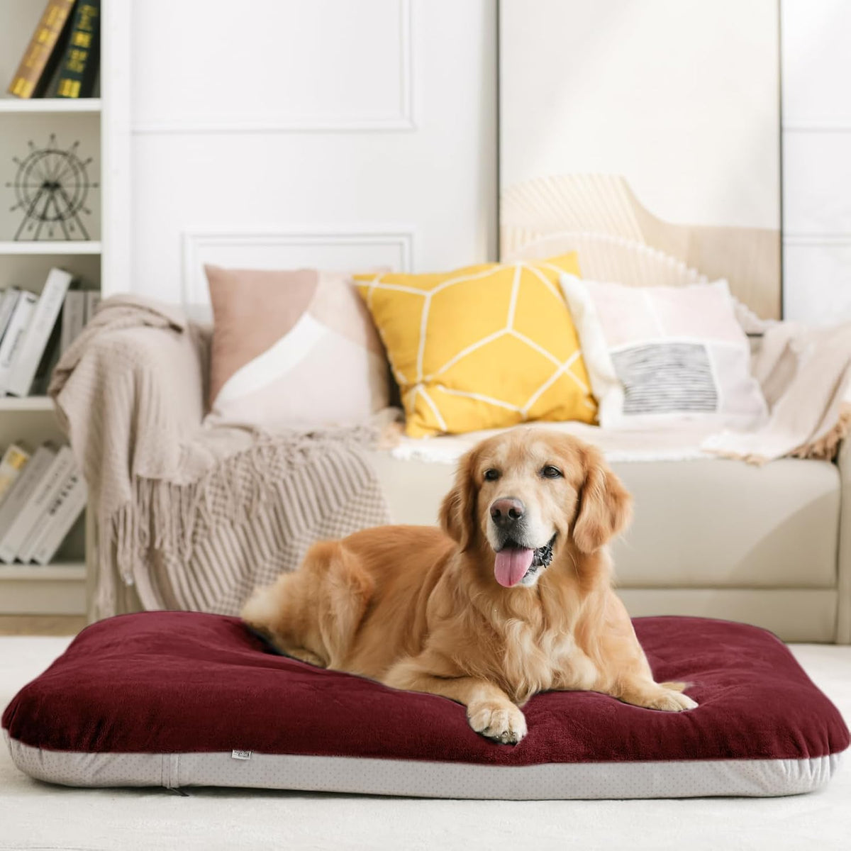 Magic Dog Orthopedic Extra Large Dog Bed 47 Inch - 47.0"L x 39.0"W x 5.0"Th / Burgundy - image 2