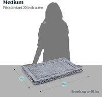 Stoutwool Indestructible Dog Bed - Fluffy Chew Proof Dog Crate Pad - Tough Kennel Pad for Aggressive Chewers - Washable, Ideal for Medium Breeds & Fits 30-Inch Crate - 29"x18", Charcoal